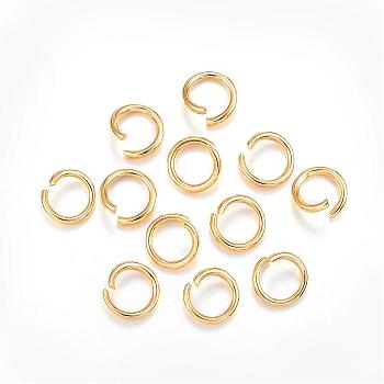 304 Stainless Steel Jump Rings, Open Jump Rings, Golden, 8x1.2mm