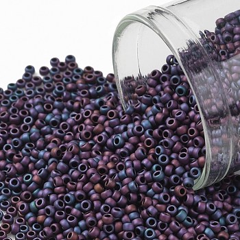 TOHO Round Seed Beads, Japanese Seed Beads, (704) Matte Color Andromeda, 15/0, 1.5mm, Hole: 0.7mm, about 3000pcs/bottle, 10g/bottle