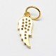 CZ Brass Micro Pave Cubic Zirconia Wing Charms(ZIRC-L018-18)-3