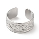 304 Stainless Steel Twist Rope Pattern Open Cuff Ring for Women(RJEW-I098-15P)-2