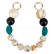 Resin Beads Bag Handle, with Alloy Ring Clasps, Bag Replacement Accessories, Antique White, 33cm(FIND-WH0063-79)