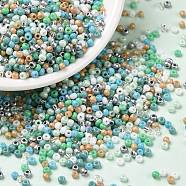 Opaque & Transparent & Metallic Colours Glass Seed Beads, Round Hole, Round, Light Sky Blue, 1.8~2x1.3~1.5mm, Hole: 0.7mm, about 56250Pcs/pound(SEED-A030-07E)