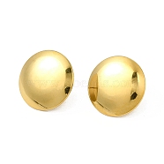 Ion Plating(IP) 304 Stainless Steel Flat Round Stud Earrings for Women, Real 18K Gold Plated, 20mm, Pin: 0.8mm(EJEW-I281-06G)