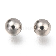 201 Stainless Steel Beads, No Hole/Undrilled, Solid Round, Stainless Steel Color, 5.5mm(STAS-H139-03H-P)