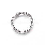 201 Stainless Steel Split Rings, Double Loops Jump Rings, Stainless Steel Color, 6x1mm, about 5mm inner diameter(STAS-P092-03)