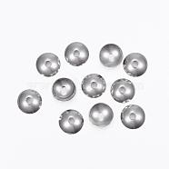 201 Stainless Steel Bead Caps, Apetalous, Stainless Steel Color, 8x2mm, Hole: 2mm(STAS-H376-123)