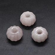 Natural Rose Quartz Beads, Large Hole Beads, Pumpkin, 24.5x16~17mm, Hole: 7mm(G-E515-04B)