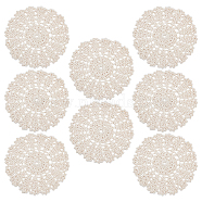 Cotton Braided Washable Placemat, Crochet Flower Coaster, Cornsilk, 125x1.5mm(DJEW-WH0016-38)