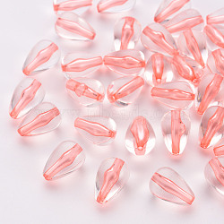 Transparent Acrylic Beads, Teardrop, Light Coral, 14.5x9.5mm, Hole: 1.6mm, about 600pcs/500g(TACR-S154-26A-52)