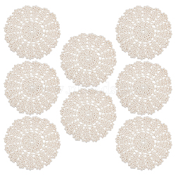 Cotton Braided Washable Placemat, Crochet Flower Coaster, Cornsilk, 125x1.5mm(DJEW-WH0016-38)