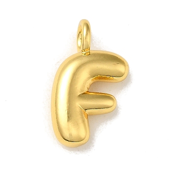 Brass Pendants, Real 18K Gold Plated, Letter F, 19.5x11.5x5.5mm, Hole: 3.3mm