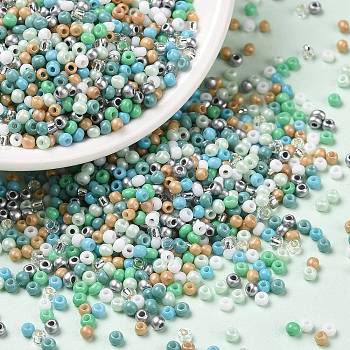 Opaque & Transparent & Metallic Colours Glass Seed Beads, Round Hole, Round, Light Sky Blue, 1.8~2x1.3~1.5mm, Hole: 0.7mm, about 56250Pcs/pound