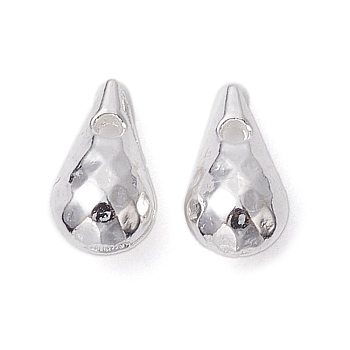 Alloy Beads, Long-Lasting Plated, Section  Teardrop, Silver, 9x5x4mm, Hole: 1mm