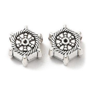 Tibetan Style Alloy European Beads, Large Hole Beads, Helm, Antique Silver, 12x10.5x7mm, Hole: 4.8mm