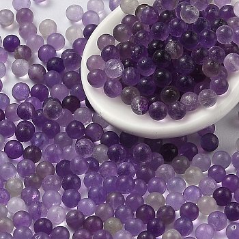 Natural Amethyst Beads, No Hole, Round, 3mm