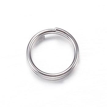 201 Stainless Steel Split Rings, Double Loops Jump Rings, Stainless Steel Color, 6x1mm, about 5mm inner diameter