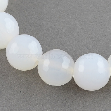 8mm White Round Multi-Color Agate Beads