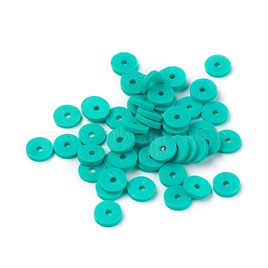 Flat Round Eco-Friendly Handmade Polymer Clay Beads(CLAY-R067-6.0mm-34)-4