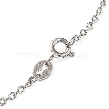 изготовление ожерелья из серебра 925 пробы с родиевым покрытием 925 и текстурированными звеньями(STER-B001-04P)-3