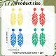 4 Pairs 4 Colors Alloy Leaf Dangle Stud Earrings with 925 Sterling Silver Pins(EJEW-AN0002-61)-7