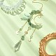 Natural Green Aventurine Chips & Brass Moon Pendant Decorations(HJEW-TA00066-02)-3