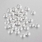 Tibetan Style Alloy Spacer Beads, Lead Free & Cadmium Free, Flat Round, Silver Color Plated, 8x3mm, Hole: 2.5mm(TIBEB-R011-S-LF)