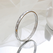 Stylish Stainless Steel Rhinestones Bracelet for Women, Perfect for Daily Wear, Stainless Steel Color(NM9426-2)