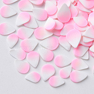 Handmade Polymer Clay Nail Art Decoration Accessories, Petal, Pearl Pink, 5~7.5x4~6x0.3~1mm, about 5000pcs/50g.(X-CLAY-R085-14)