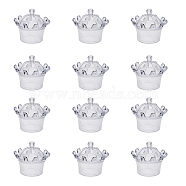 Crown Shaped Plastic Candy Box, with Cap, for Wedding Party Candy Storage, Clear, 7.85x7.05cm(AJEW-WH0033-08B)