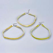 Cloth Gothic Choker Necklaces, with Iron Finding, Platinum, Green Yellow, 12.2 inch(31cm)(NJEW-E085-30F)