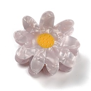 Cellulose Acetate(Resin) Claw Hair Clips, with Golden Iron Findings, Daisy, Rosy Brown, 45x50x33mm(PHAR-Z001-01)