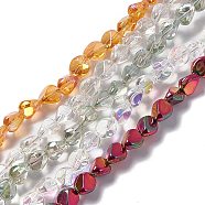 Electroplate Glass Beads Strands, Mixed Style, Nuggets, Mixed Color, 7x6.5x6mm, Hole: 0.9mm, about 90pcs/strand, 24.41 inch(62cm)(EGLA-L038-M)