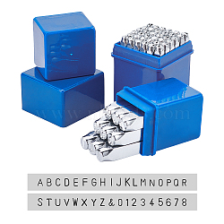 Iron Metal Stamps Set, for Imprinting Metal, Wood, Plastic, Leather, Platinum, 2boxes/set(AJEW-BC0001-17)
