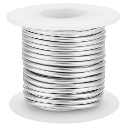Custom Round Aluminum Wire, Platinum, 9 Gauge, 3mm, about 26.25 Feet(8m)/Roll(AW-WH0002-15A-P)