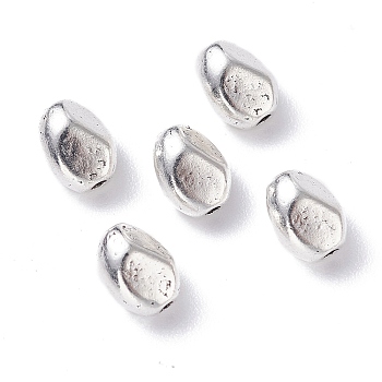 Tibetan Style Alloy Spacer Beads, Lead Free & Cadmium Free, Oval, Antique Silver, 7.5x5.5x6.5mm, Hole: 1mm, about 83pcs/50g