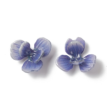 Opaque Resin Bead Caps, Multi-Petal, Flower, Steel Blue, 18.5x17x8mm, Hole: 0.9mm