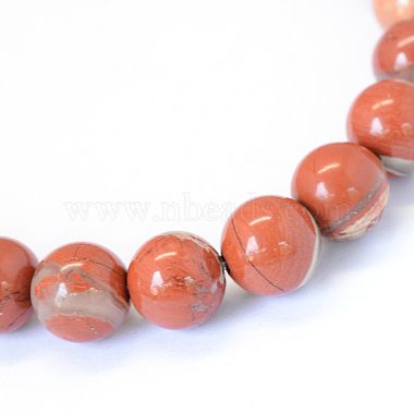 Jaspe rouge naturel brins de perles rondes(X-G-E334-6mm-27)-2