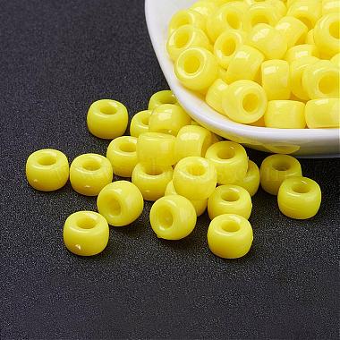 9mm Yellow Barrel Acrylic Beads