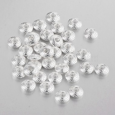 Silver Flat Round Alloy Spacer Beads