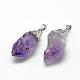 Natural Amethyst Pendants(G-Q493-02P)-2