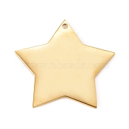304 Stainless Steel Pendants, Manual Polishing, Stamping Blank Tag, Laser Cut, Star, Golden, 31x32.5x0.8mm, Hole: 1.2mm(STAS-L238-108A-G)