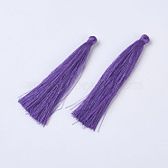 Polyester Tassel Pendants, Purple, 88~96x8~20mm(X-FIND-P026-B01)