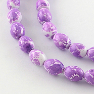 Baking Painted Glass Beads Strands, Oval, Plum,8x6~6.5mm, Hole: 1mm, about 100pcs/strand, 31.4 inch(X-DGLA-S086-6x8-B54)