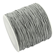 Eco-Friendly Waxed Cotton Thread Cords, Macrame Beading Cords, for Bracelet Necklace Jewelry Making, Light Grey, 1mm, about 100yards/roll(YC-R008-1.0mm-329)