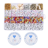 DIY Bracelet Jewelry Making Kits, Including Acrylic Beads, CCB Plastic Beads, Natural Cowrie Shell Beads, Metal Findings, Mixed Color, Beads: 3600pcs(DIY-YW0002-21)
