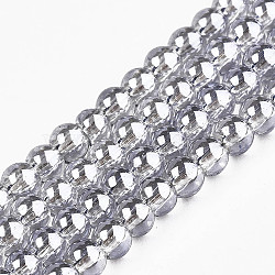 Electroplate Glass Beads Strands, Round, Gainsboro, 3mm, Hole: 0.5mm, about 295~297pcs/strand, 26.77''(68cm)(EGLA-S195-02C-01)
