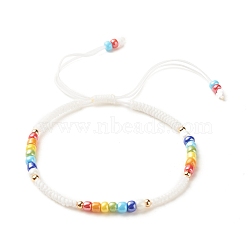 Glass Seed Beaded Bracelet, Adjustable Bracelet for Women, Colorful, Inner Diameter: 2-3/8~3-3/4 inch(5.9~9.6cm)(BJEW-JB08199-06)