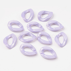 Opaque Acrylic Linking Rings, Quick Link Connectors, For Jewelry Curb Chains Making, Twist, Lilac, 23x16.5x4.5mm, Inner Diameter: 13x6.5mm, about 820pcs/500g(OACR-S038-003B-03)