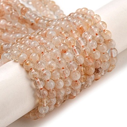 Natural Citrine Beads Strands, Round, 4mm, Hole: 0.7mm, about 103pcs/strand, 14.96 inch(38cm)(G-A097-B08-05)