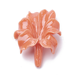 Synthetic Coral Beads, Dyed, Flower, Light Salmon, 31~32x23~24x9mm, Hole: 1mm(CORA-Q033-04A-09)